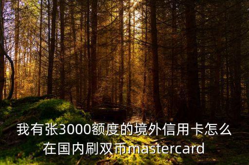 外幣卡在國內(nèi)怎么刷，我有張3000額度的境外信用卡怎么在國內(nèi)刷雙幣mastercard