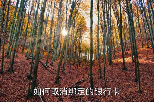 如何取消綁定的銀行卡