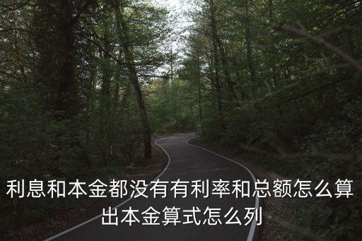 利息和本金都沒有有利率和總額怎么算出本金算式怎么列