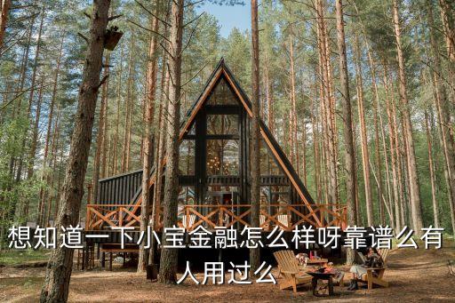 想知道一下小寶金融怎么樣呀靠譜么有人用過么