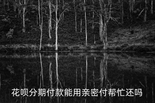 花唄分期付款能用親密付幫忙還嗎