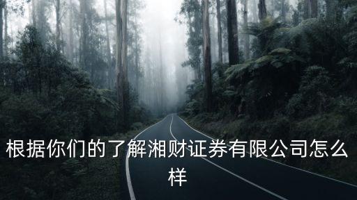 東莞湘財資本怎么樣，根據(jù)你們的了解湘財證券有限公司怎么樣