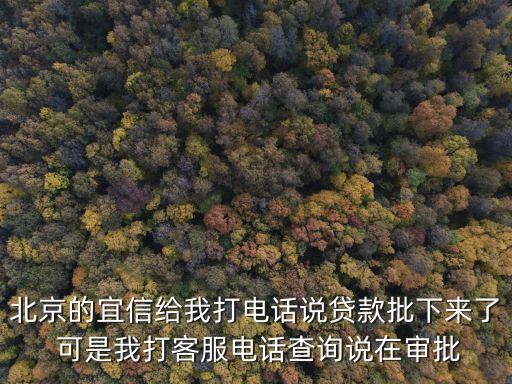 北京的宜信給我打電話說貸款批下來了 可是我打客服電話查詢說在審批