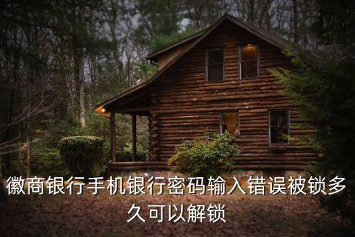 徽商銀行手機銀行密碼輸入錯誤被鎖多久可以解鎖