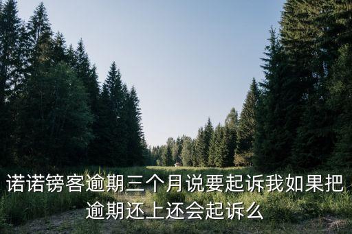 諾諾磅客逾期會(huì)怎么樣，諾諾鎊客逾期三個(gè)月說(shuō)要起訴我如果把逾期還上還會(huì)起訴么