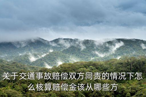 關(guān)于交通事故賠償雙方同責(zé)的情況下怎么核算賠償金該從哪些方