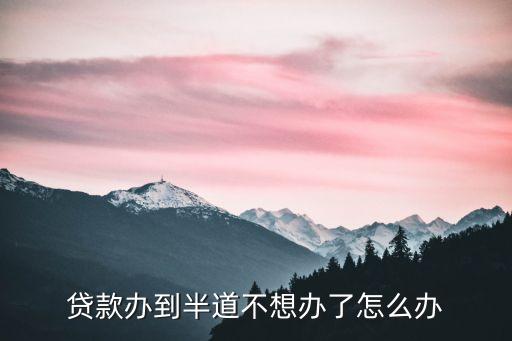 車貸不想做了怎么辦理，貸款辦到半道不想辦了怎么辦