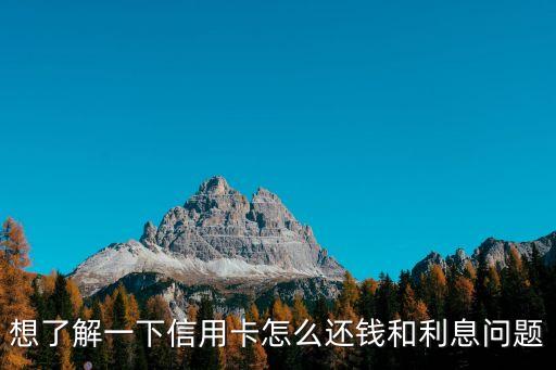信用卡利息怎么還款，想了解一下信用卡怎么還錢和利息問題