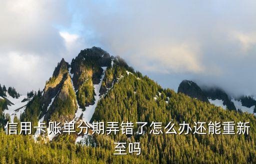 賬單分期弄錯(cuò)了怎么辦，信用卡賬單分期弄錯(cuò)了怎么辦還能重新至嗎