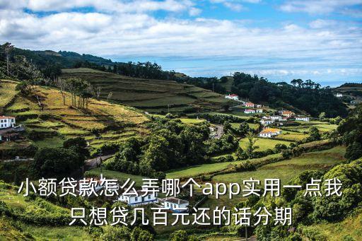 小額貸款怎么弄哪個(gè)app實(shí)用一點(diǎn)我只想貸幾百元還的話分期