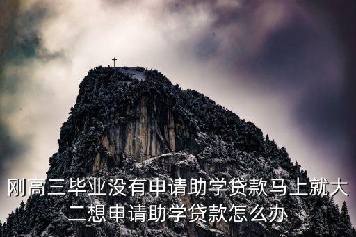 剛高三畢業(yè)沒有申請(qǐng)助學(xué)貸款馬上就大二想申請(qǐng)助學(xué)貸款怎么辦