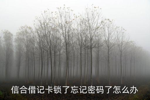 信合借記卡鎖了忘記密碼了怎么辦