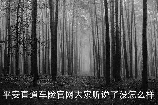 平安直通車險(xiǎn)官網(wǎng)大家聽說了沒怎么樣