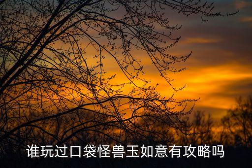 誰玩過口袋怪獸玉如意有攻略嗎