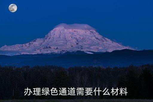 辦理綠色通道需要什么材料