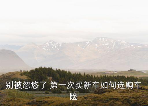 別被忽悠了 第一次買新車如何選購(gòu)車險(xiǎn)