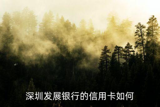 深圳發(fā)展銀行的信用卡如何