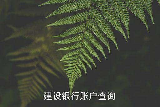 建設(shè)銀行賬戶查詢