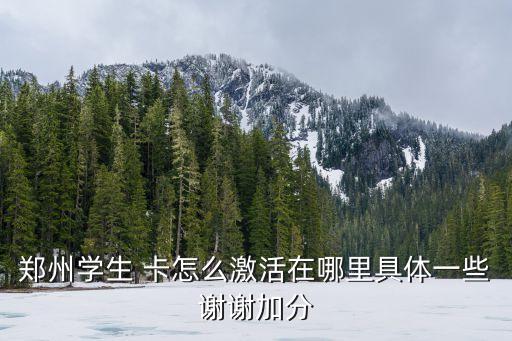 鄭州學(xué)生 卡怎么激活在哪里具體一些謝謝加分