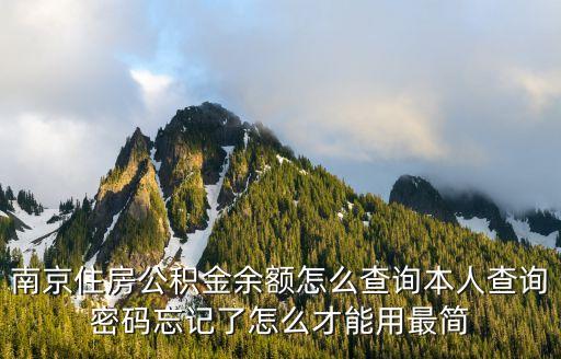 南京住房公積金余額怎么查詢本人查詢密碼忘記了怎么才能用最簡(jiǎn)