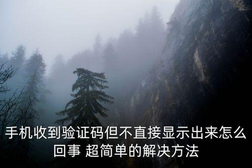 手機收到驗證碼但不直接顯示出來怎么回事 超簡單的解決方法