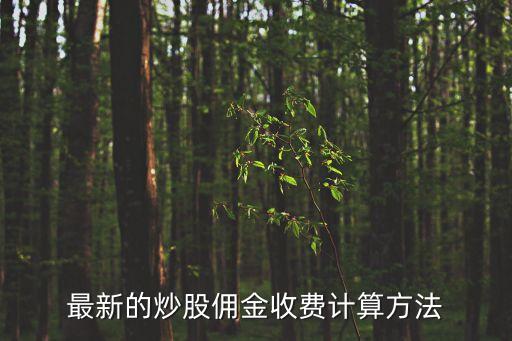 最新的炒股傭金收費計算方法