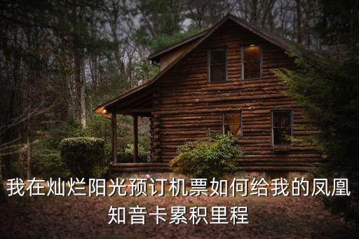 鳳凰知音怎么積里程，我在燦爛陽光預(yù)訂機(jī)票如何給我的鳳凰知音卡累積里程