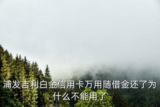 浦發(fā)隨借金怎么沒有了，浦發(fā)吉利白金信用卡萬用隨借金還了為什么不能用了