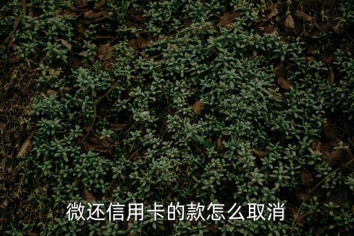 微信怎么刪除信用卡還款，微還信用卡的款怎么取消