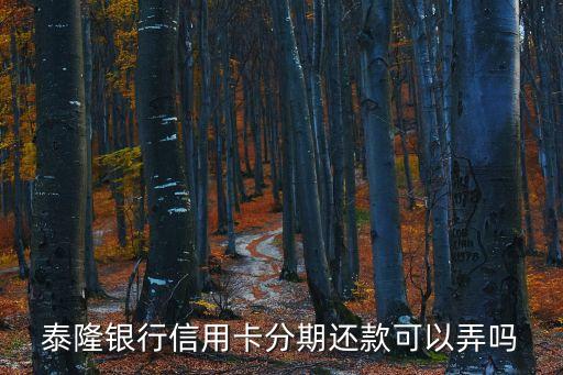 泰隆銀行信用卡分期還款可以弄嗎