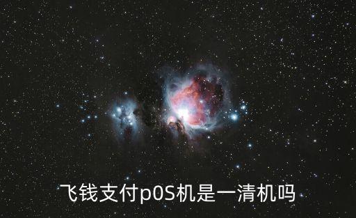 飛錢支付p0S機(jī)是一清機(jī)嗎