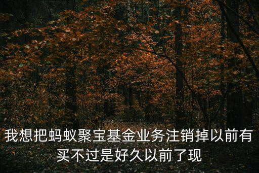 我想把螞蟻聚寶基金業(yè)務注銷掉以前有買不過是好久以前了現(xiàn)