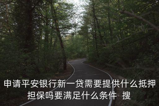 申請(qǐng)平安銀行新一貸需要提供什么抵押擔(dān)保嗎要滿(mǎn)足什么條件  搜
