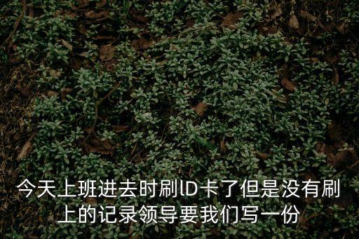今天上班進去時刷lD卡了但是沒有刷上的記錄領(lǐng)導要我們寫一份