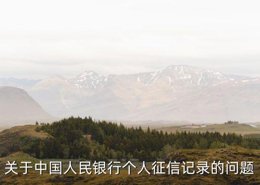 關(guān)于中國人民銀行個人征信記錄的問題
