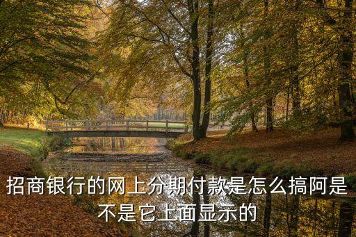 招商掌上分期怎么回事，招商銀行的網(wǎng)上分期付款是怎么搞阿是不是它上面顯示的