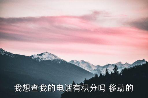 怎么查移動卡的通話計分，我想查我的電話有積分嗎 移動的