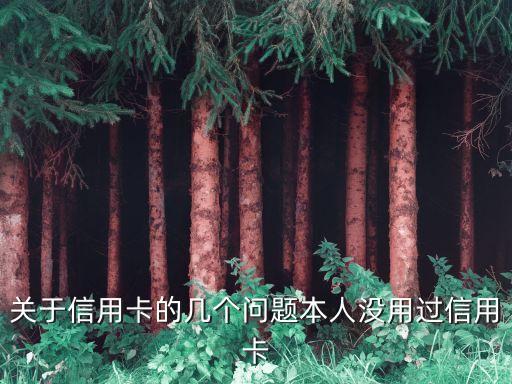 關(guān)于信用卡的幾個(gè)問題本人沒用過信用卡