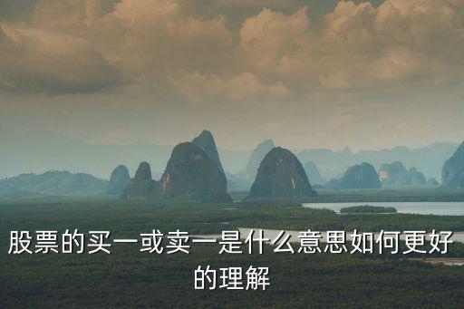 股票買一怎么使用，股票的買一或賣一是什么意思如何更好的理解