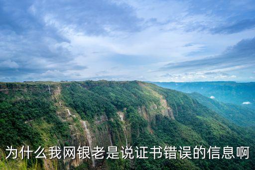 為什么我網(wǎng)銀老是說證書錯誤的信息啊