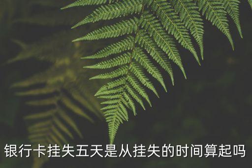 銀行卡掛失五天是從掛失的時間算起嗎