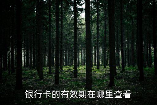 銀行卡的有效期在哪里查看