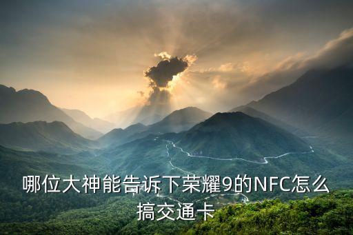 哪位大神能告訴下榮耀9的NFC怎么搞交通卡