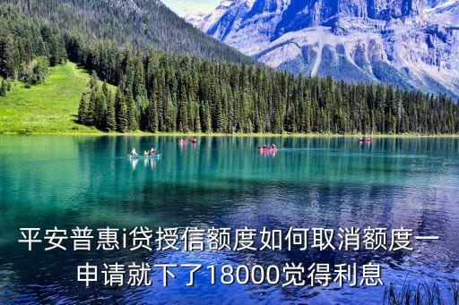 平安普惠i貸授信額度如何取消額度一申請就下了18000覺得利息