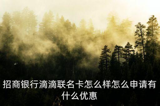 招商銀行滴滴聯(lián)名卡怎么樣怎么申請有什么優(yōu)惠