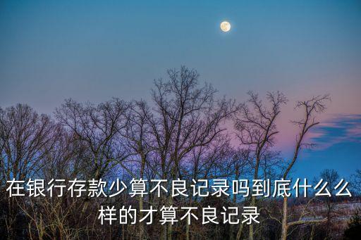 在銀行存款少算不良記錄嗎到底什么么樣的才算不良記錄