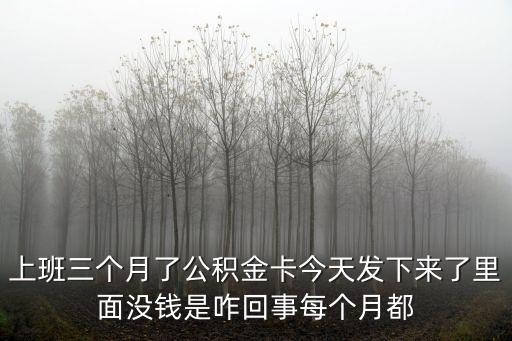 上班三個月了公積金卡今天發(fā)下來了里面沒錢是咋回事每個月都