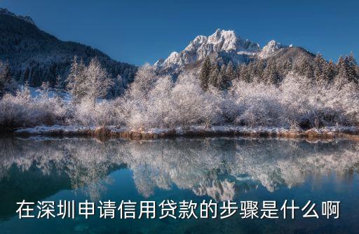 深圳信用貸款怎么貸款，深圳無(wú)抵押信用貸款得怎么申請(qǐng)呀