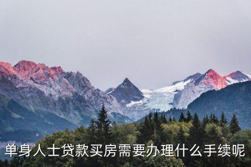 單身人士貸款買房需要辦理什么手續(xù)呢