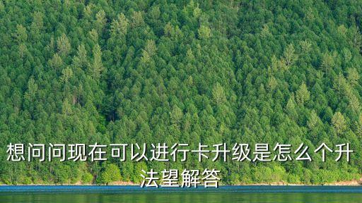 想問(wèn)問(wèn)現(xiàn)在可以進(jìn)行卡升級(jí)是怎么個(gè)升法望解答